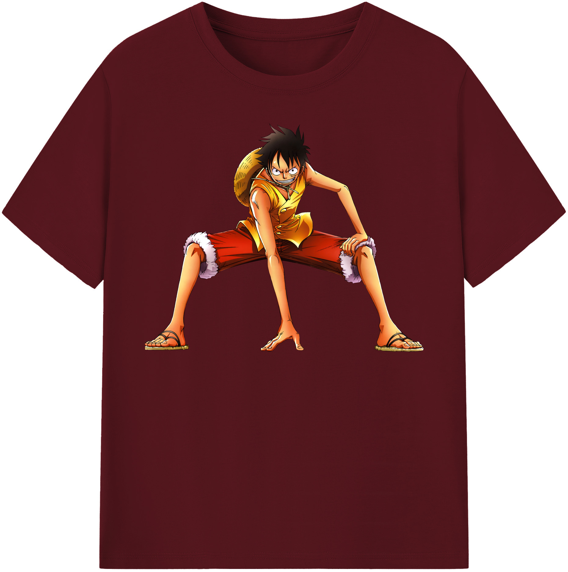 ワンピース モンキー・D・ルフィ ONE PIECE Monkey D. Luffy 綿100％半袖Tシャツ（フロントプリント）